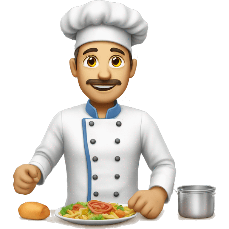 school canteen cook, European emoji