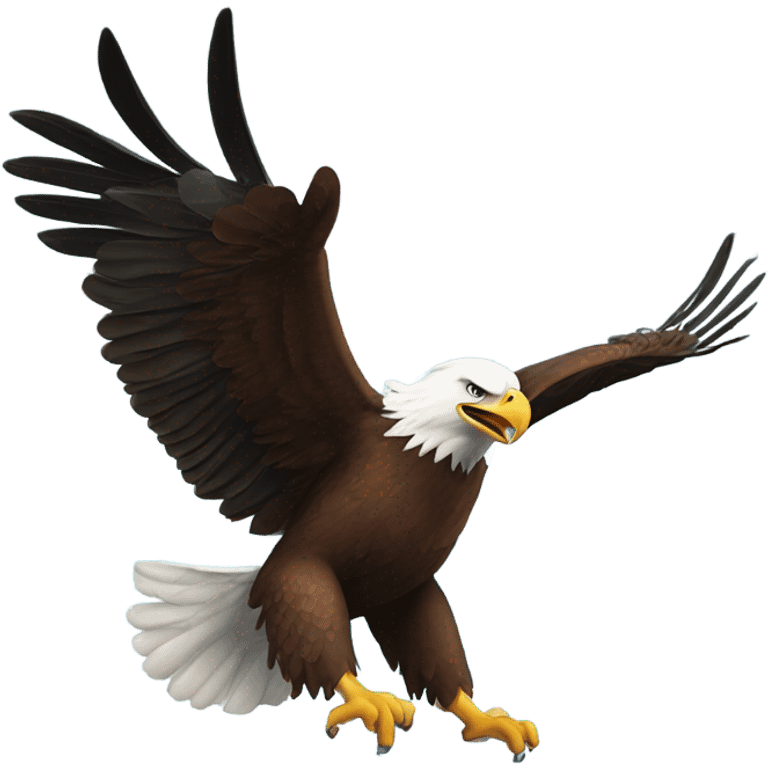 Eagle doing belly flop emoji