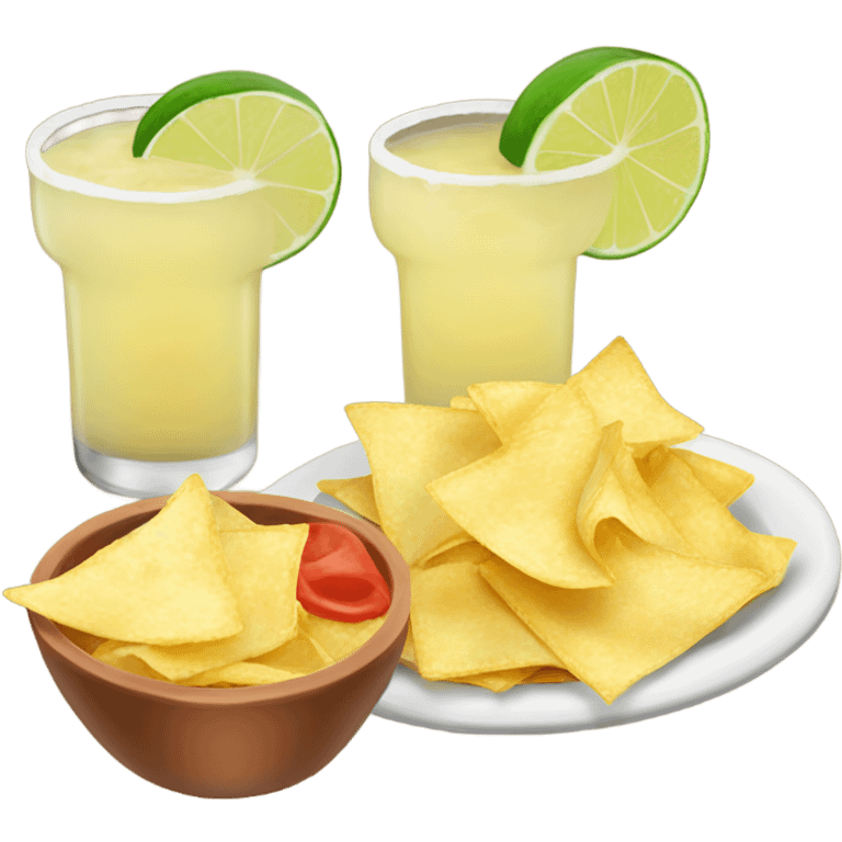 Girls night margaritas and chips and queso emoji