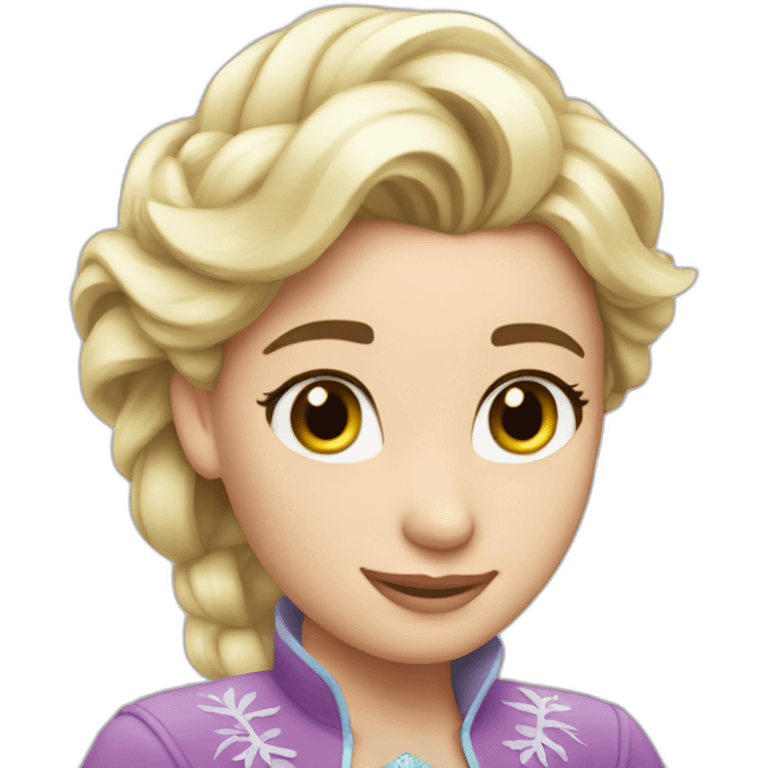 Un Pato con cabello de elsa emoji