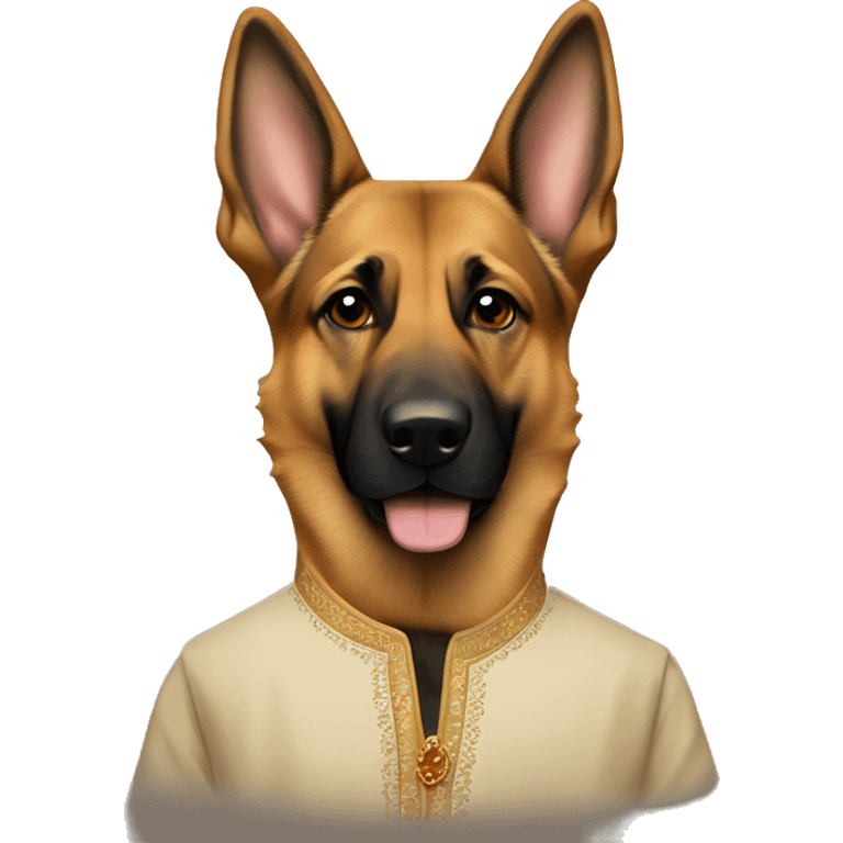 German shephard in kurta emoji