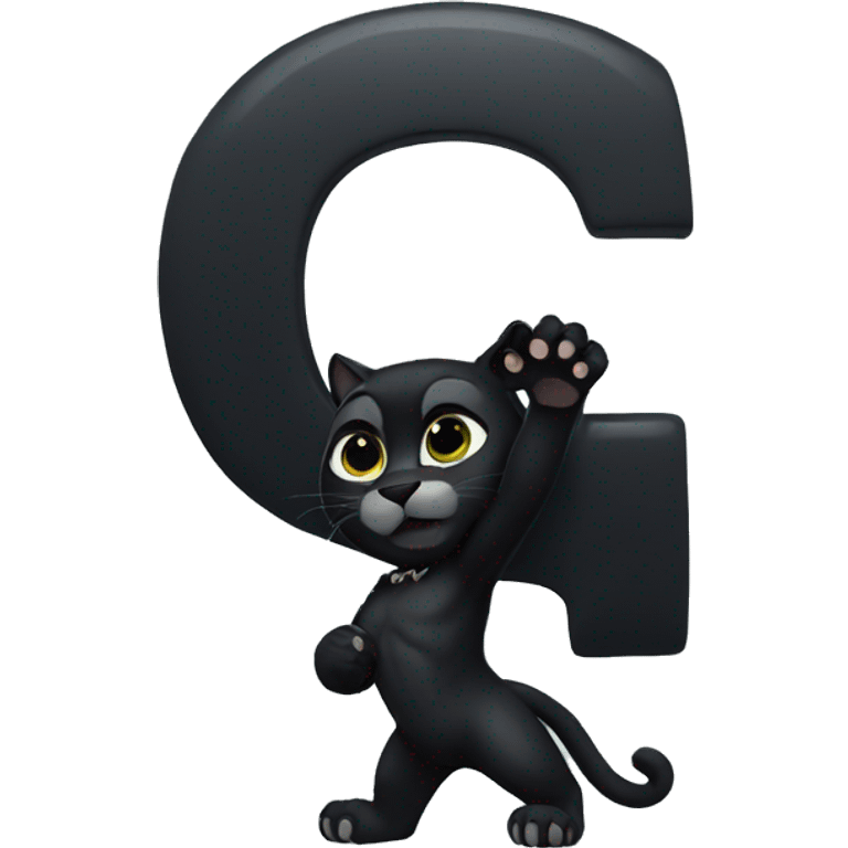 Black panther holding the number 0 in its paws emoji