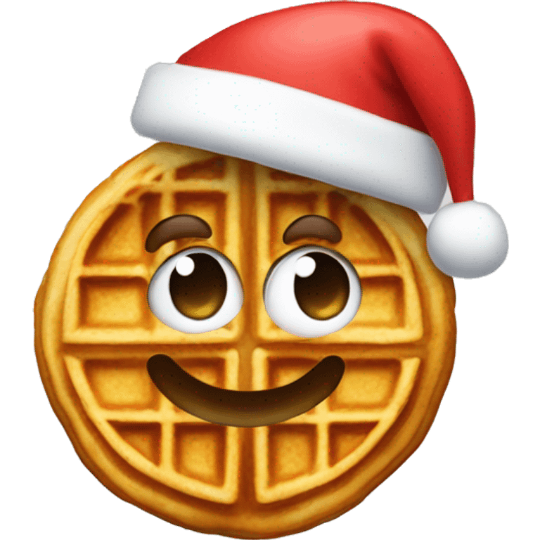 Waffle with a Santa hat emoji