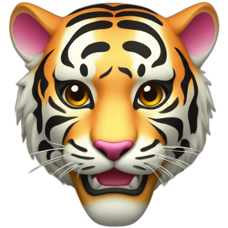 gradient tiger Japanese mask emoji