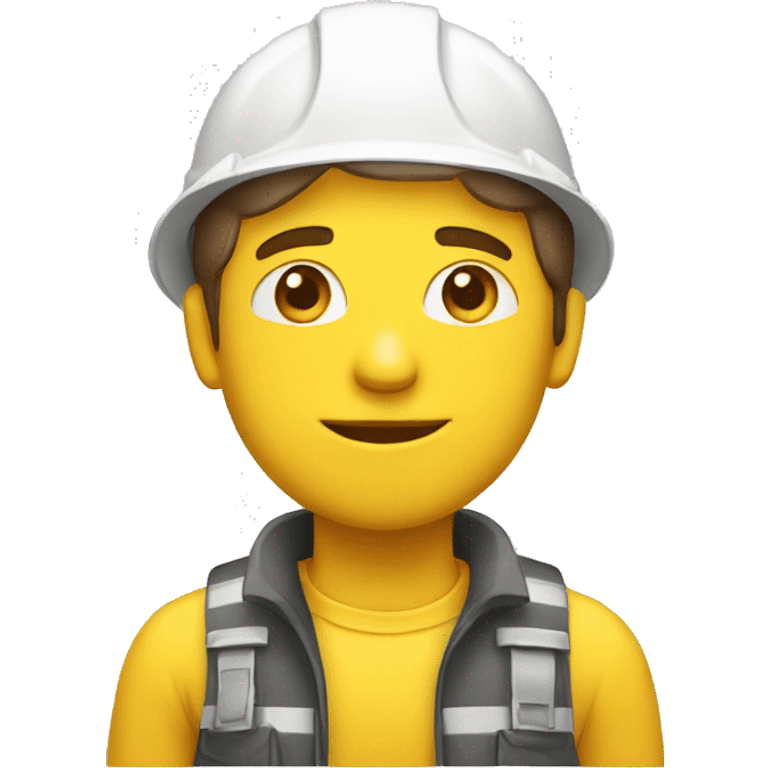 A braver man, white skin, with a construction hat yellow emoji