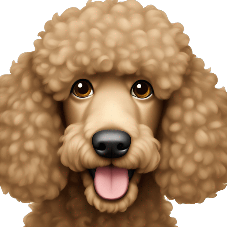 Fluffy, light brown colored standard poodle emoji