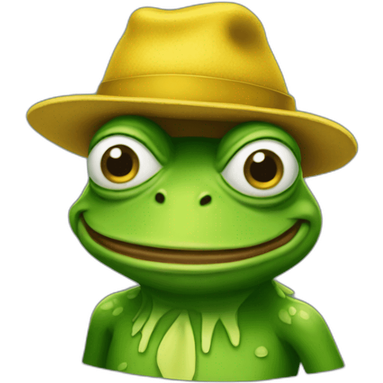 pepe the frog wearing a pointy yellow hat emoji