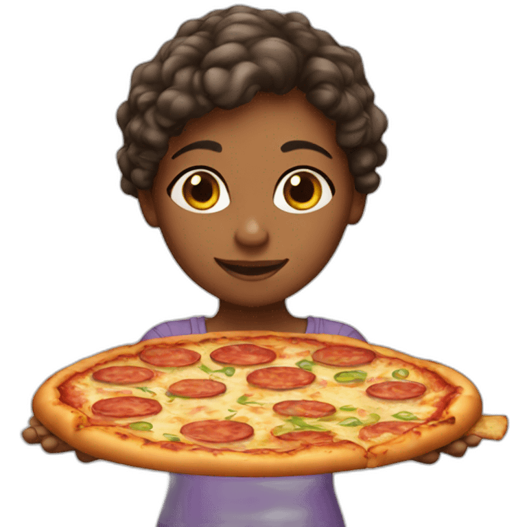 girl with pizza emoji