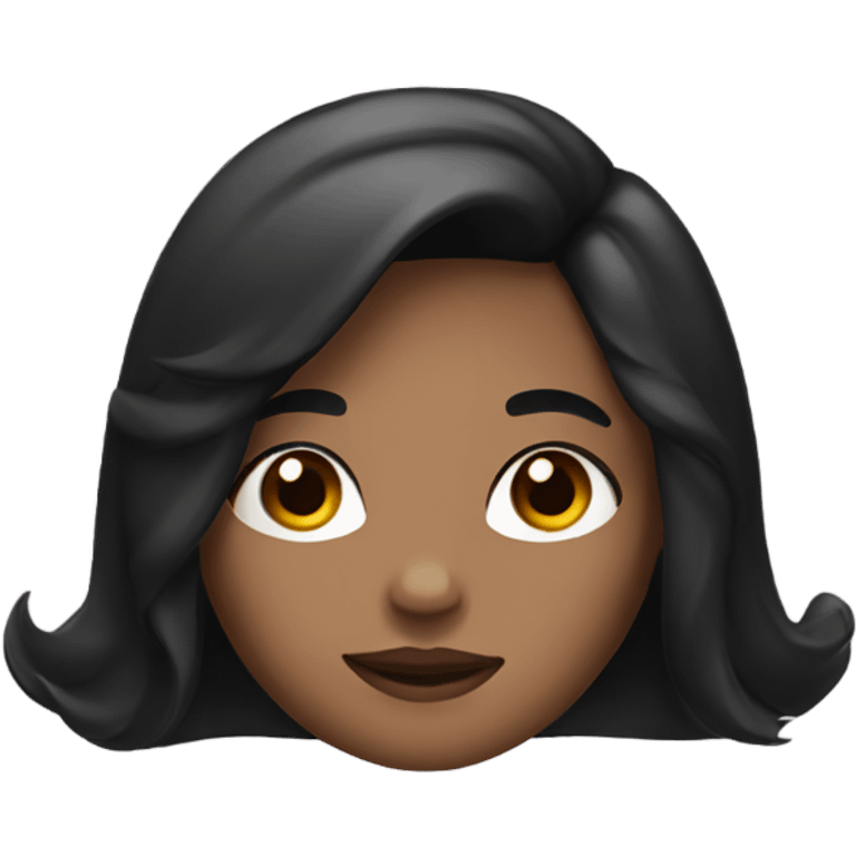 Girl with black hair and middle part in hair emoji