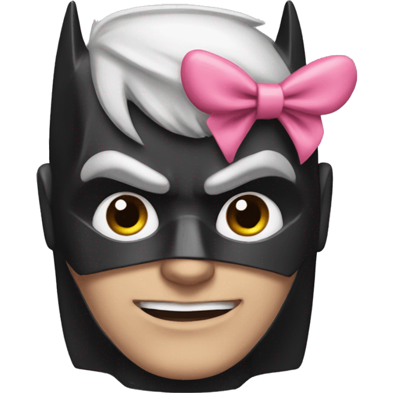 Realistic Batman with a pink bow emoji