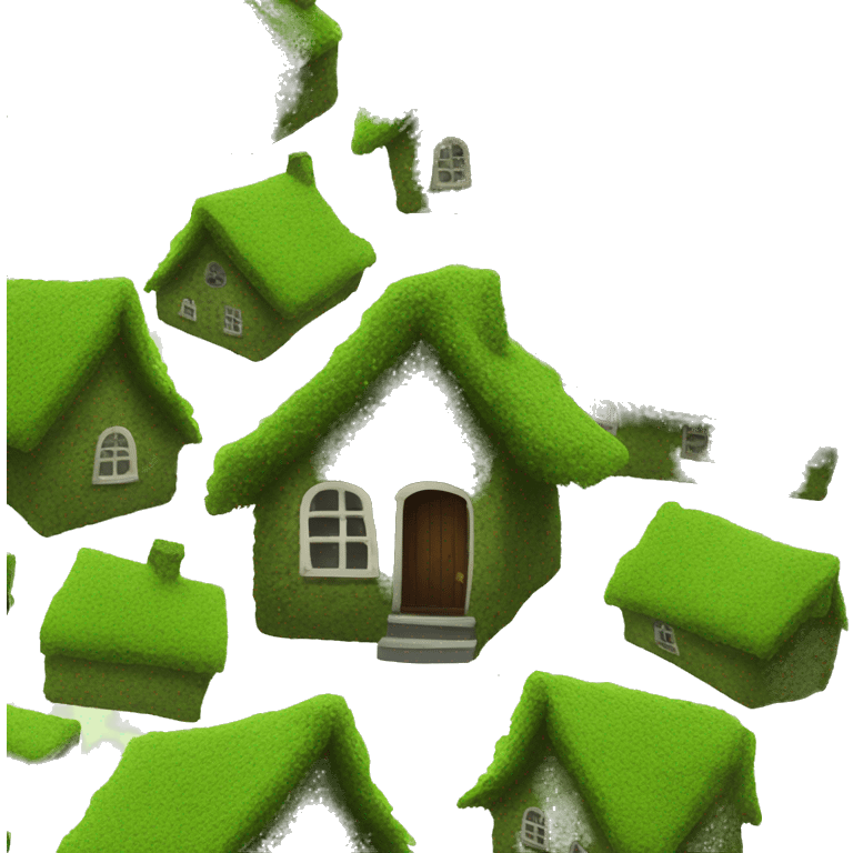 House covered in moss emoji