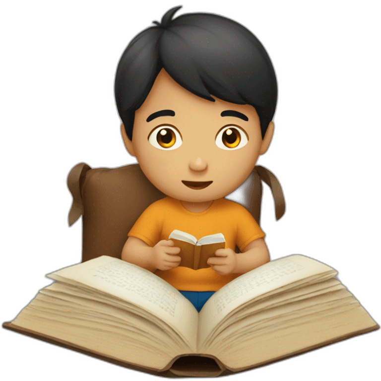 Filipino boy reading a book emoji