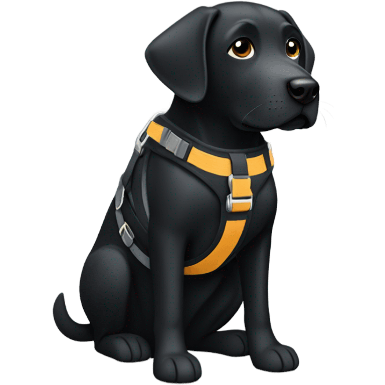 Black lab with harnesse emoji