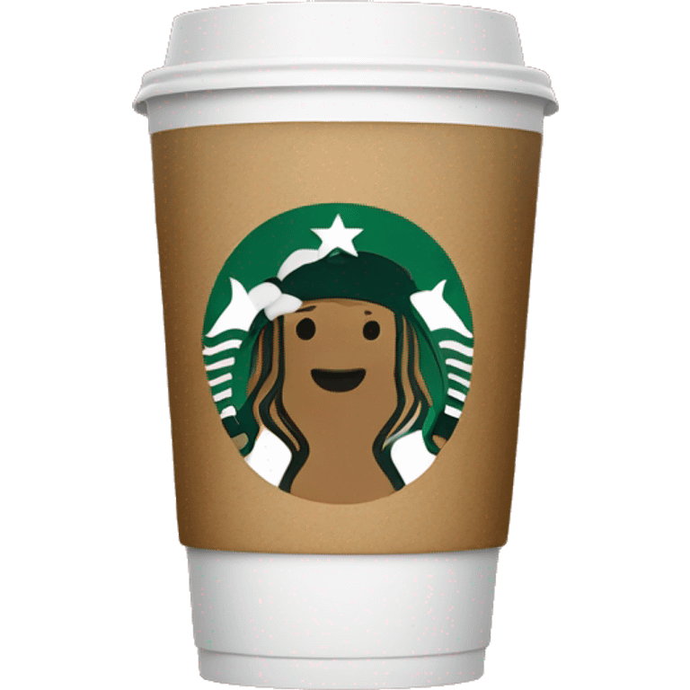 A Starbucks coffee Christmas themed emoji