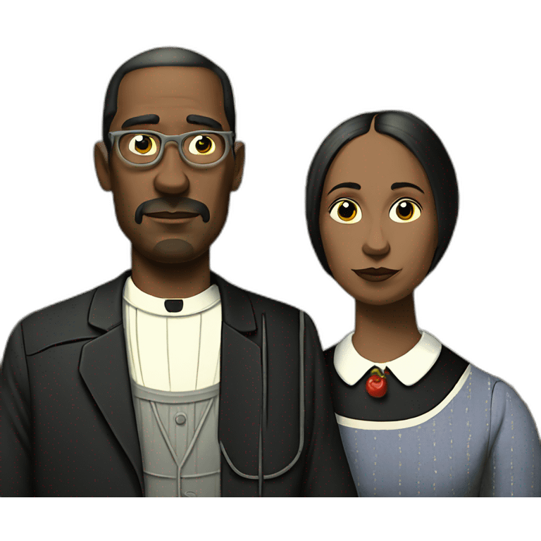 American Gothic by wood emoji