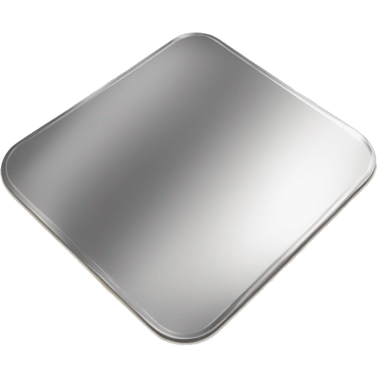 Realistic silver metallic plate lying down flat on counter. emoji