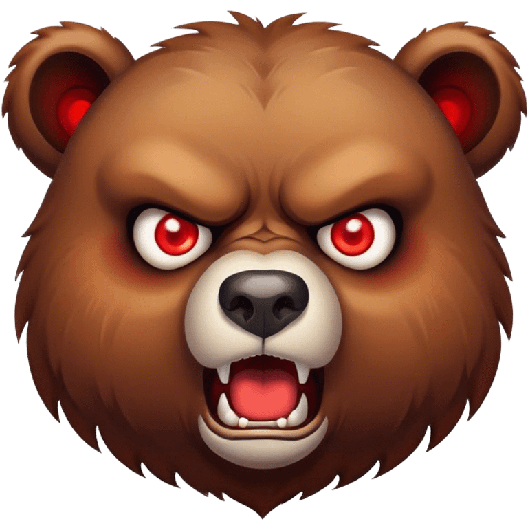 angry bear with red eyes  emoji