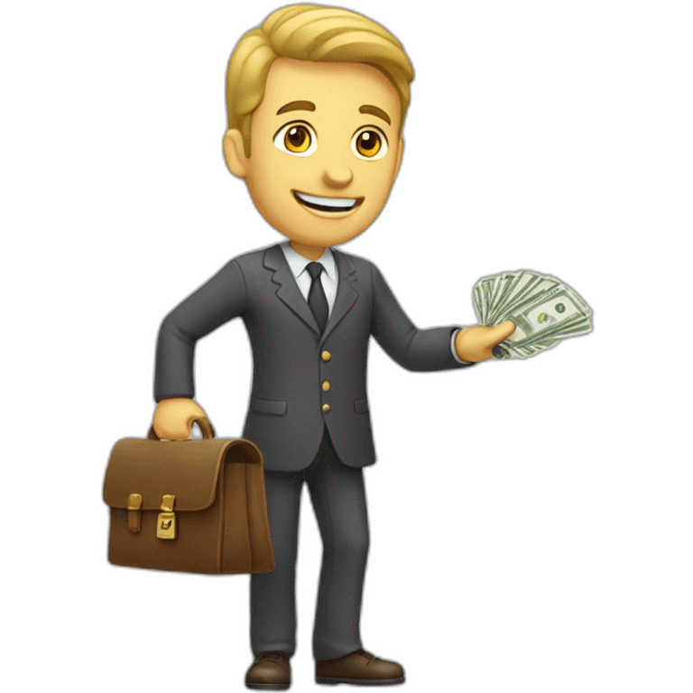 A man with cash in hand emoji