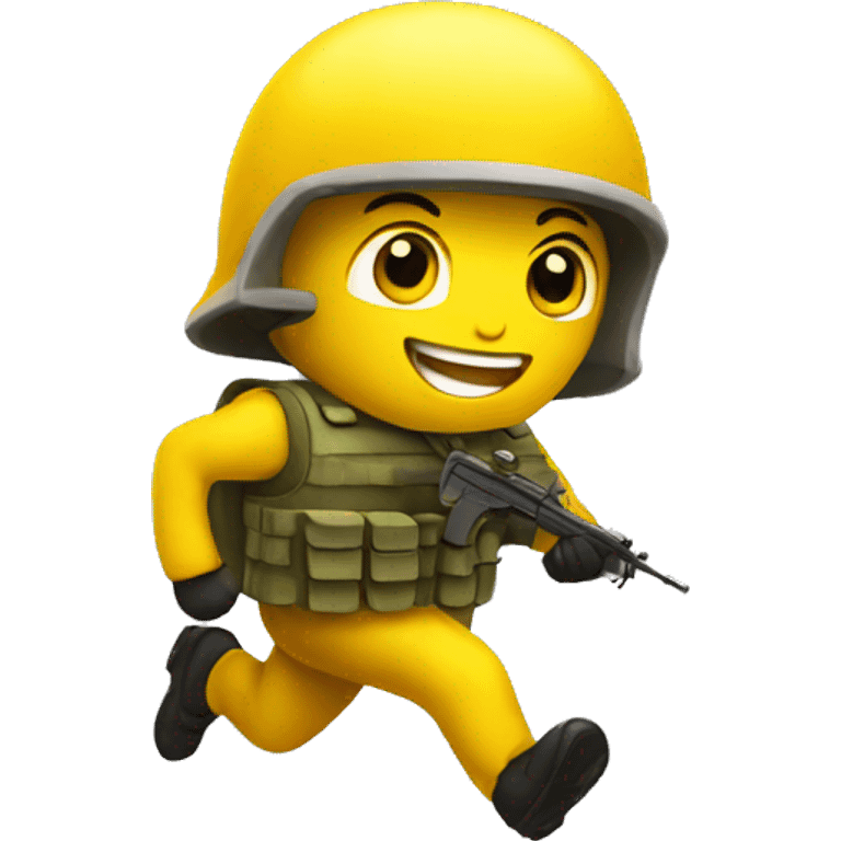 emoji yellow solider running emoji