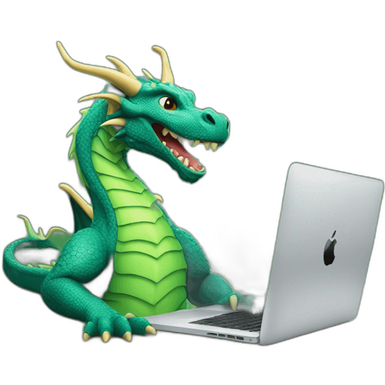 dragon with a mac book pro emoji