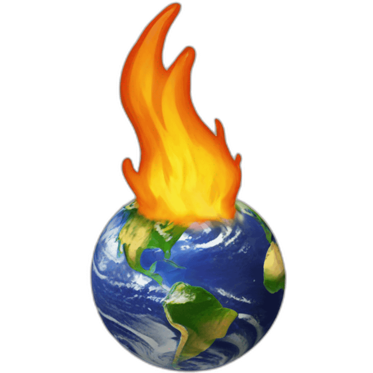 earth burning a little emoji