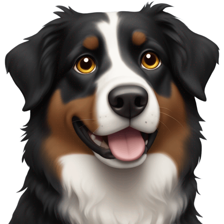 black australian shepherd with brown around his eyes emoji