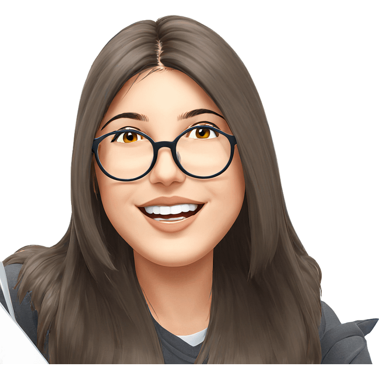 smiling girl with glasses emoji