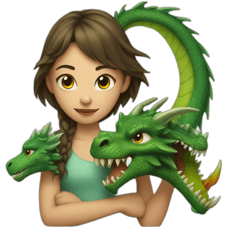 Girl with dragon emoji