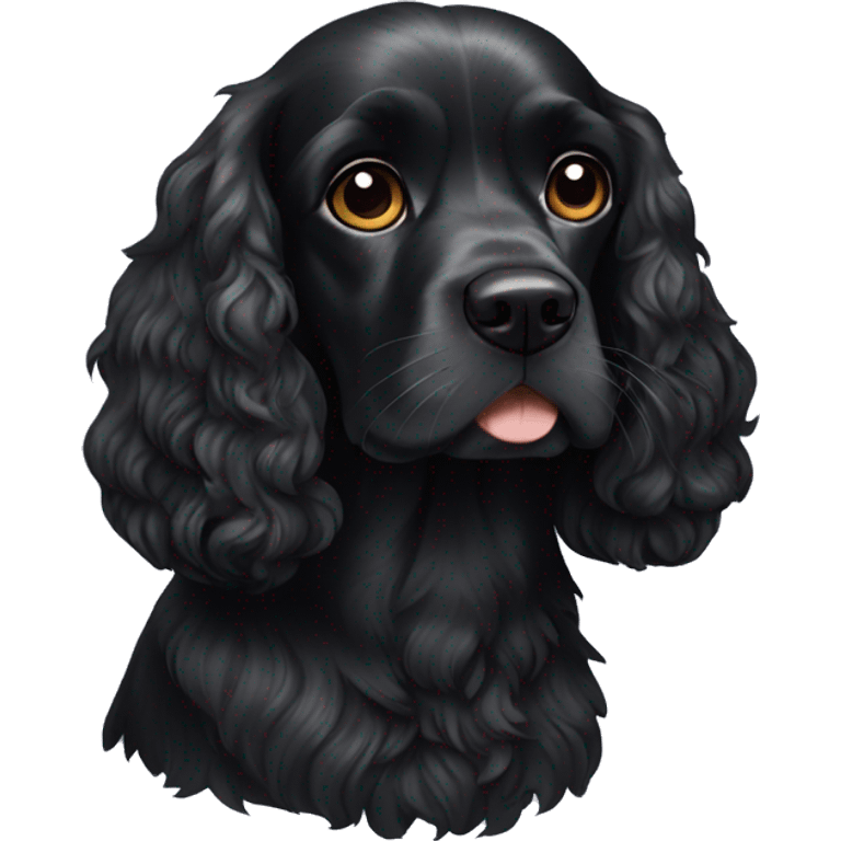 Black adult cocker spaniel emoji