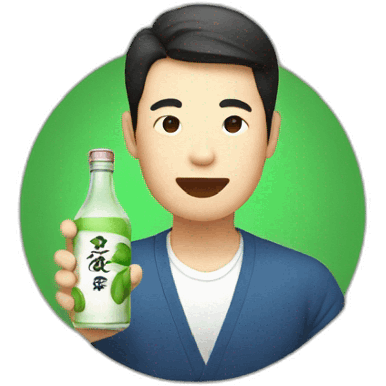 Asian dude drinking soju emoji