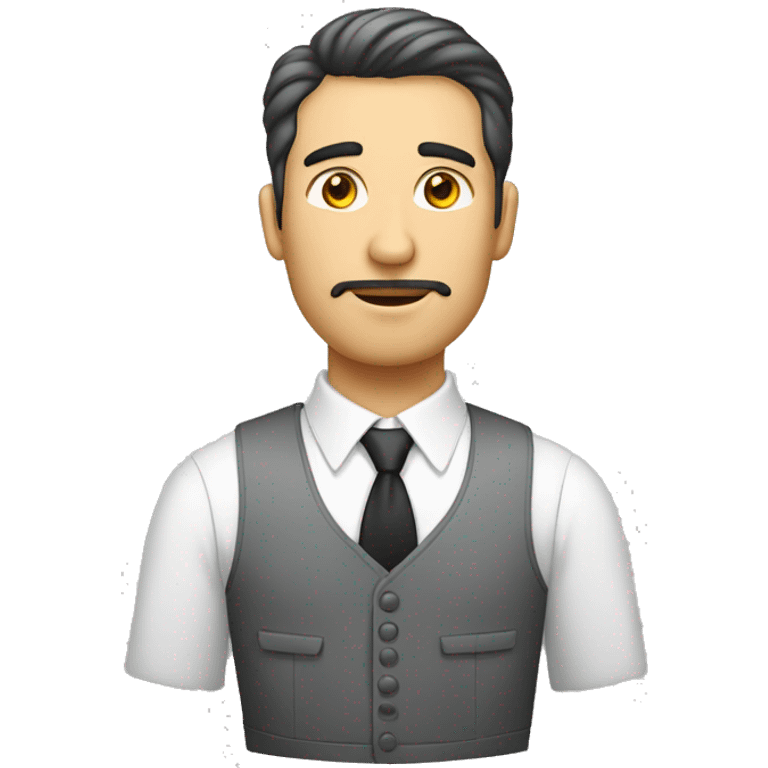 hombre blanco con ojos pardos que viste traje plomo emoji