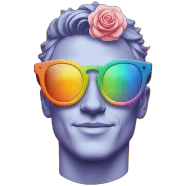 Jonathan Toews wearing glasses as a rainbow musical note in a symphony with pastel roses emoji