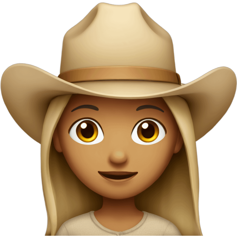 girl with beige cowboy hat emoji