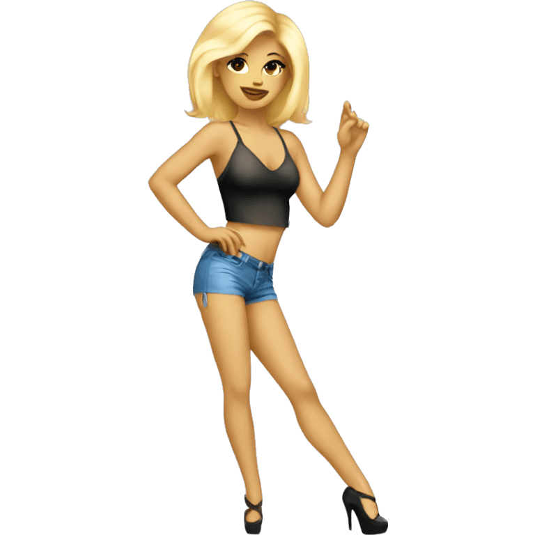 Blonde go go dancer emoji