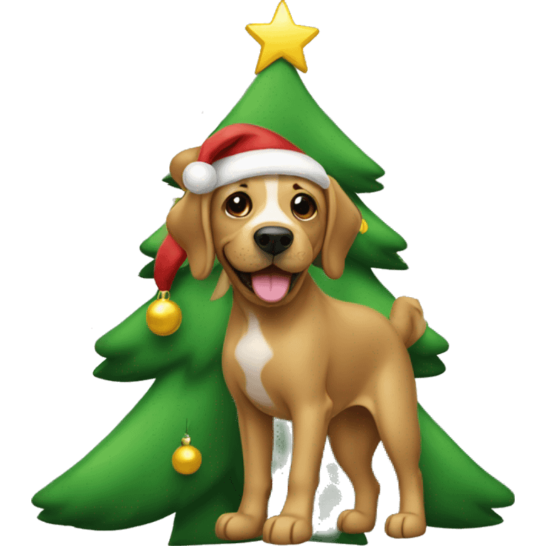 christmas tree dog emoji