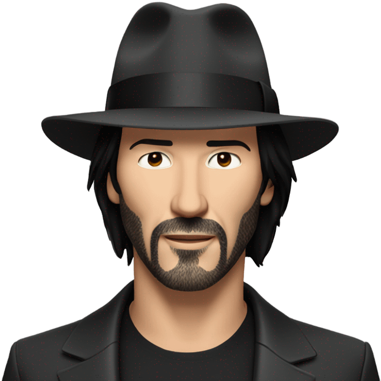 Keanu Reeves wearing a fedora   emoji