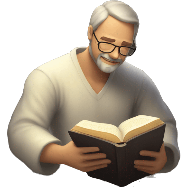 Un hombre leyendo una biblia  emoji