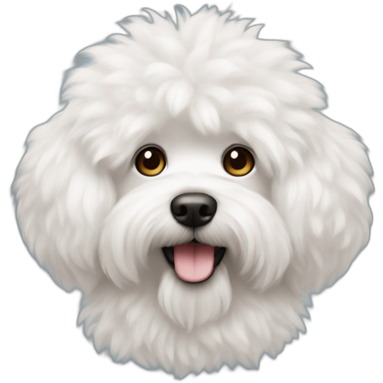 Fluffy CANICHE WHITE cute face emoji