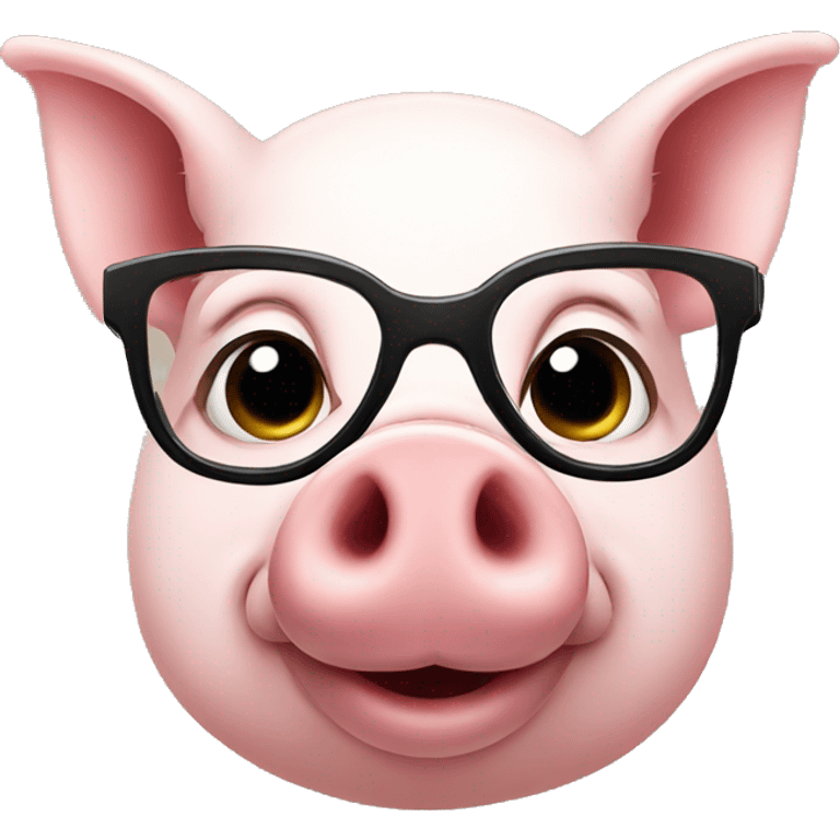 A pig with glasses emoji