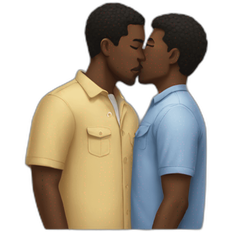 Black men kiss emoji