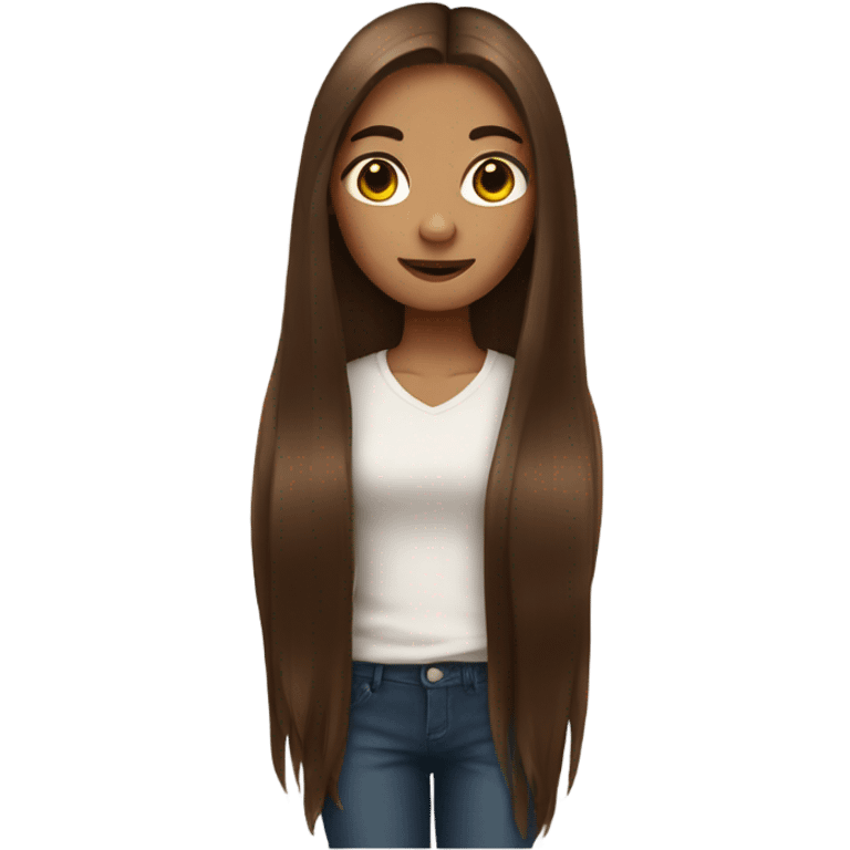 Girl with really long brown hair  emoji