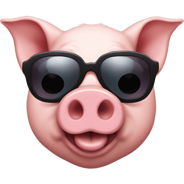 Pig with sunglasses  emoji