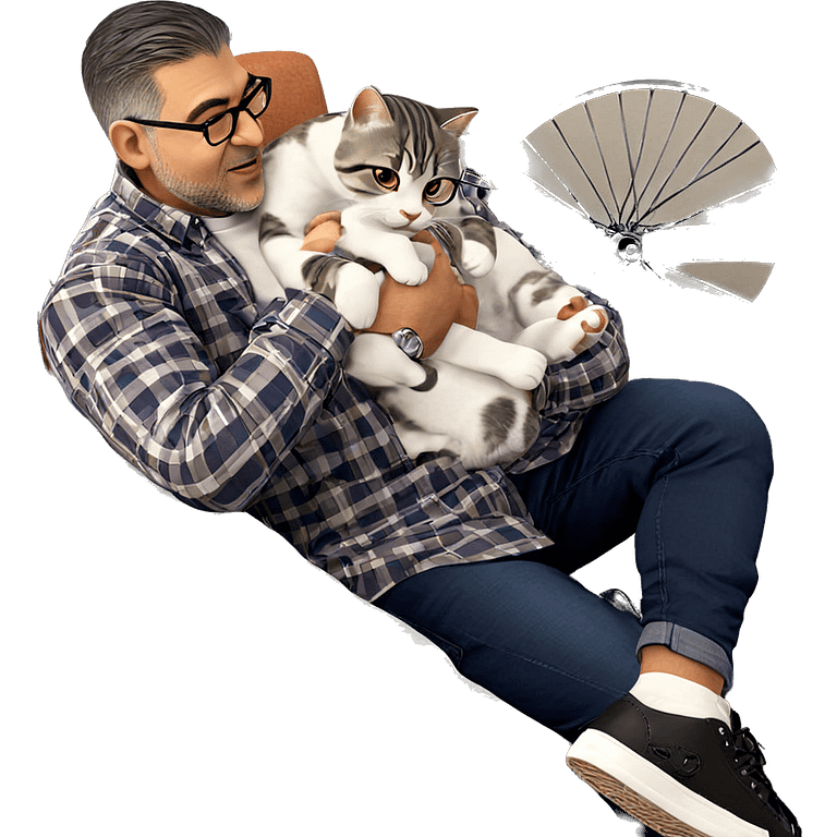 boy with cat in plaid emoji