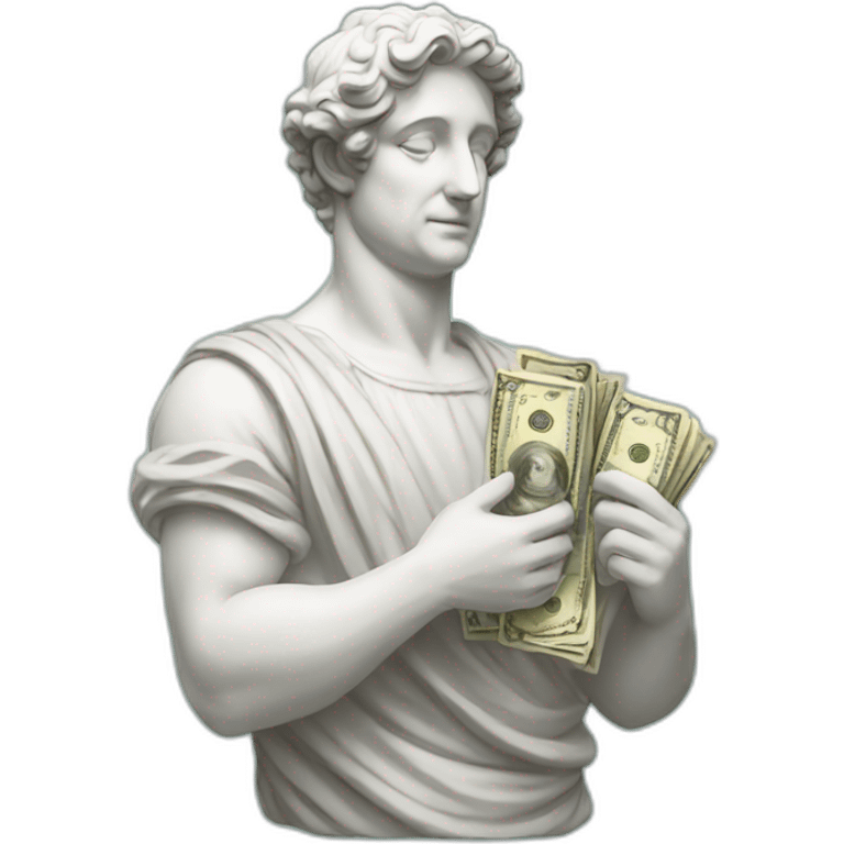 italian statue holding some money emoji