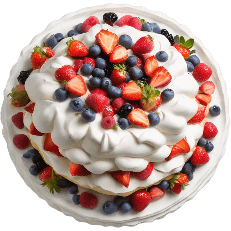 Pavlova with berries  emoji