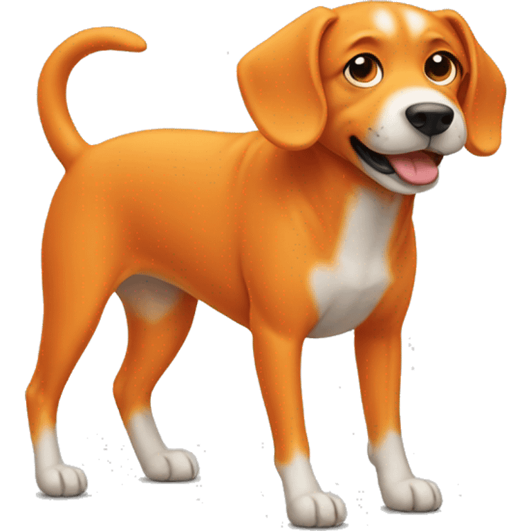 A orange dog with 3 legs emoji