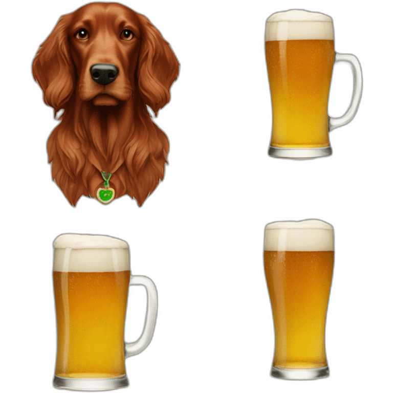 irish setter drinking beer emoji