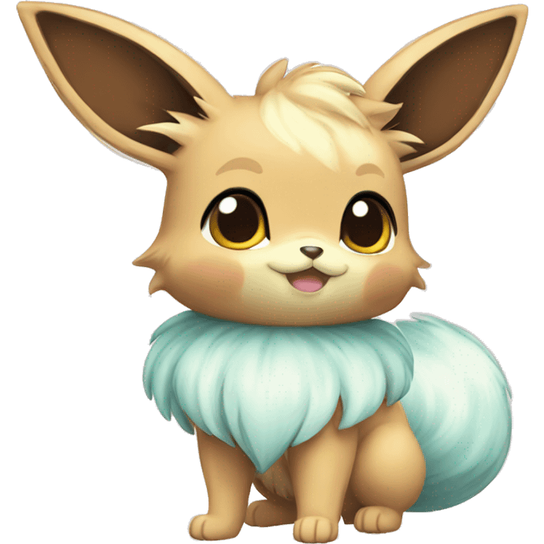 Kawaii Shiny Pastel Eevee Full Body emoji