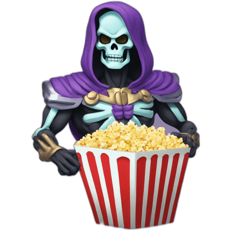 skeletor from he-man eating popcorn emoji