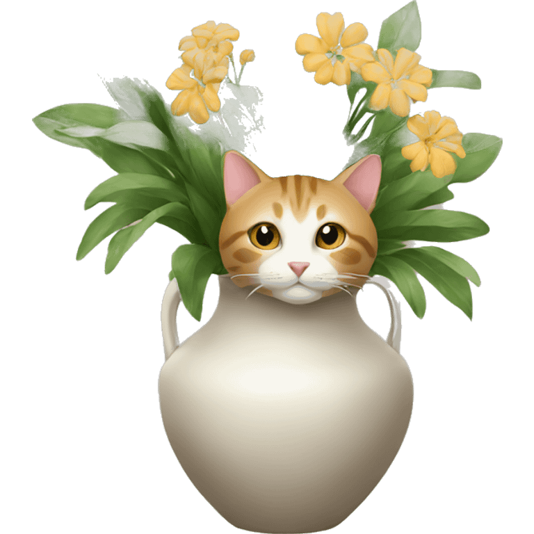 a cat in a vase emoji